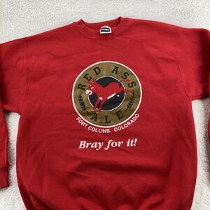 Vtg Red Ass Ale Sweatshirt Medium Fort Collins Colorado Beer Crewneck Pullover